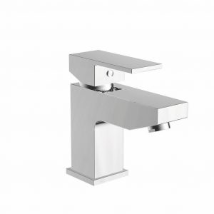 Fowey Square Basin Mixer Tap with Clicker Waste