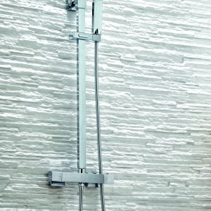 Hayle Chrome Square Rigid Riser Shower