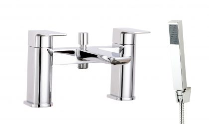 Padstow Chrome Bath Shower Mixer Tap & Shower Kit